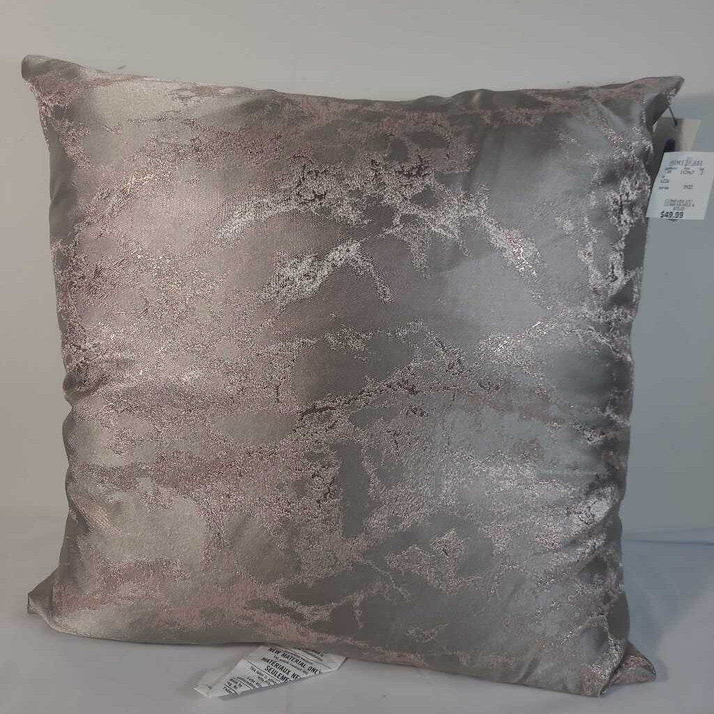 GREY & PINK DOWN FILLED PILLOW