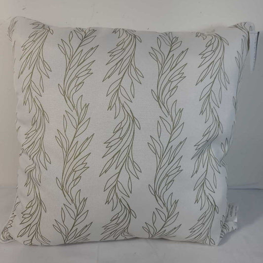 CREAM W/ GREEN LEAVES PILLOW