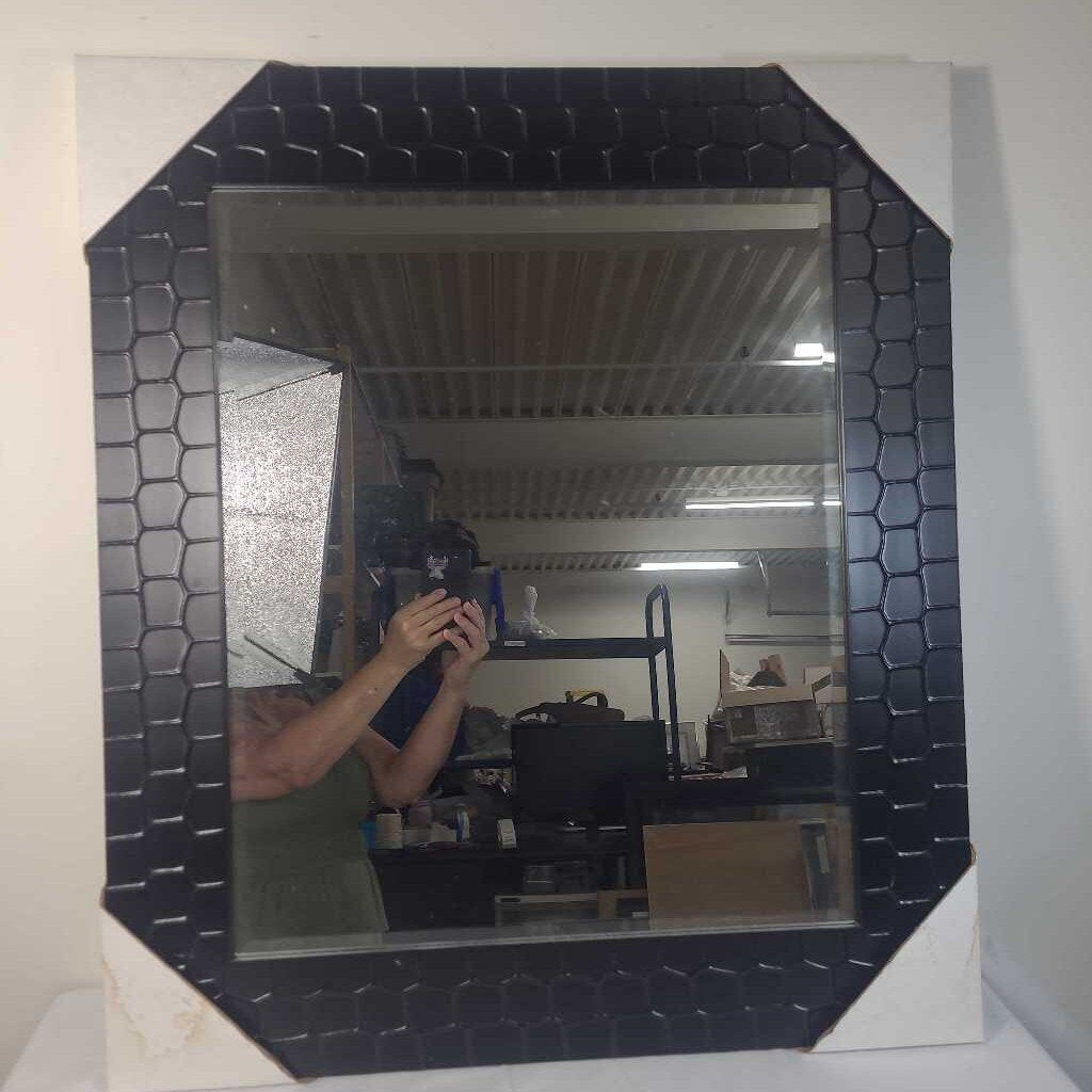 BLACK FRAMED MIRROR
