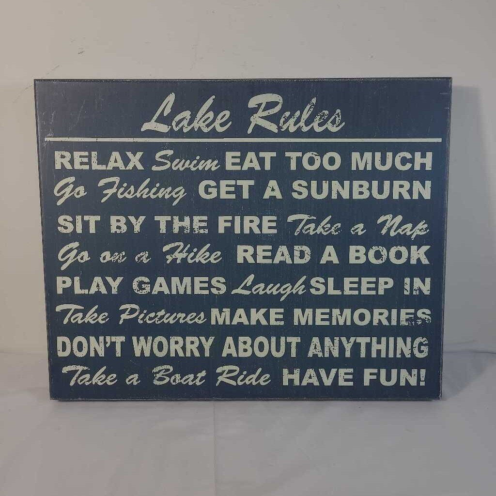 LAKE RULES BOX SIGN