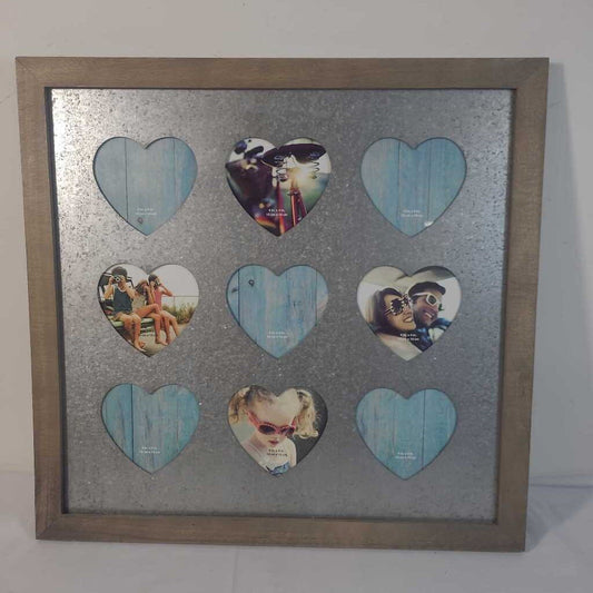 GALVANIZED HEART CUTOUT PICTURE FRAME