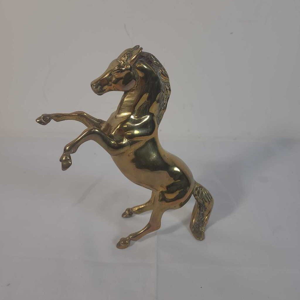 REARING BRASS HORSE