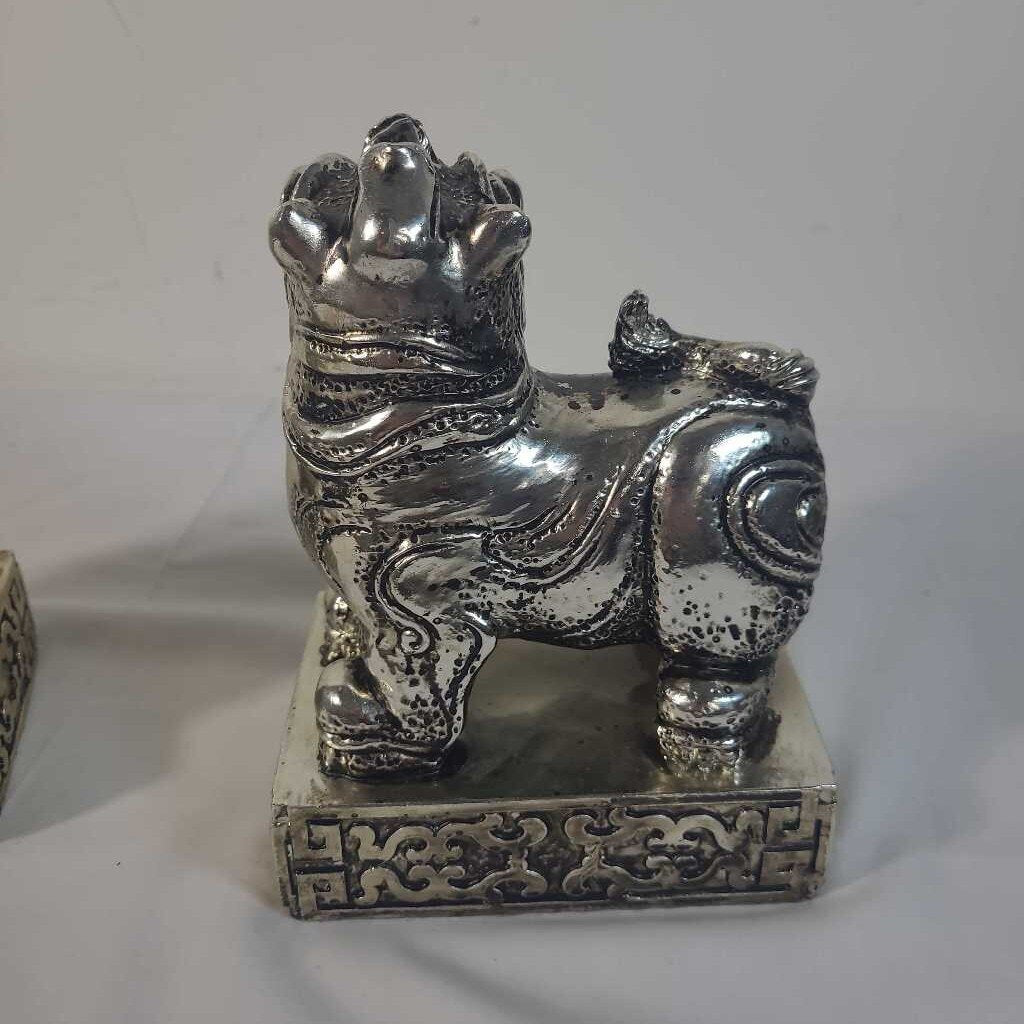 PR VTG CHINESE GOLDEN FOO DOG GUARDIAN BOOKENDS