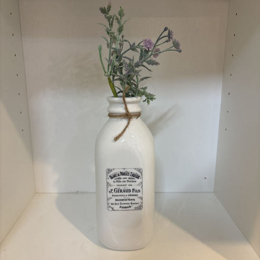 Ceramic Milk Bottle with Flowers