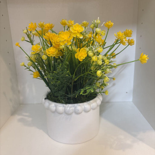 Ceramic Bubble Rim Planter with Florals