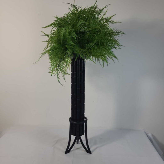 TALL FAUX FERN IN BAMBOO POT