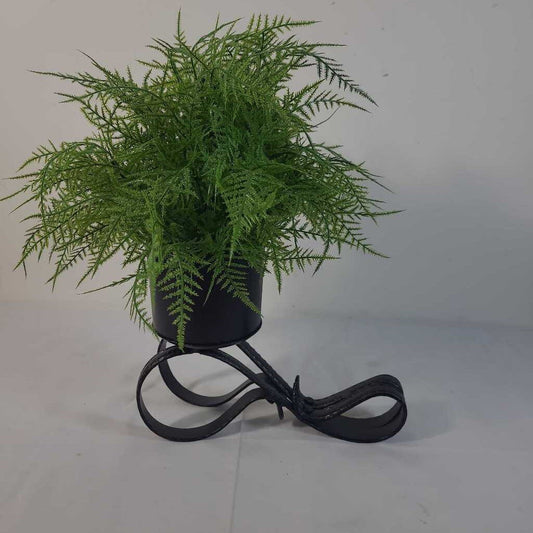 FAUX FERN IN BLACK POT