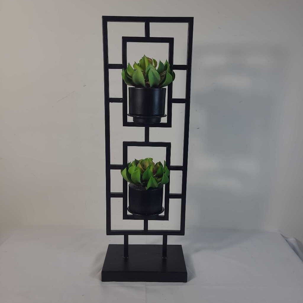 2 TIER FAUX SUCCULENTS
