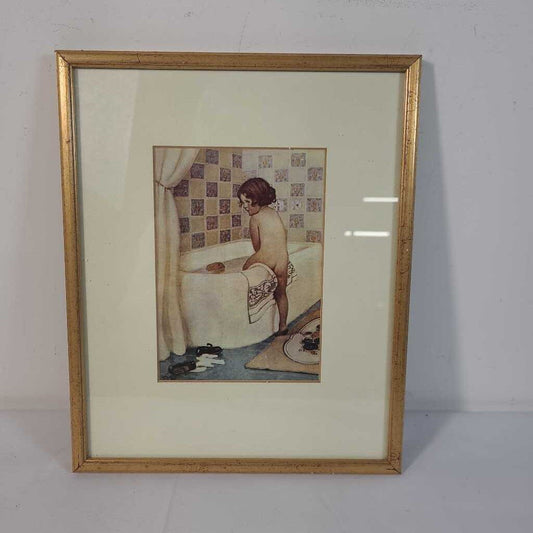 CHILD IN TUB WALL ART