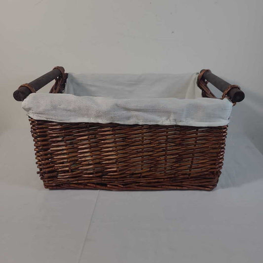 FABRIC LINED RECTANGULAR BASKET