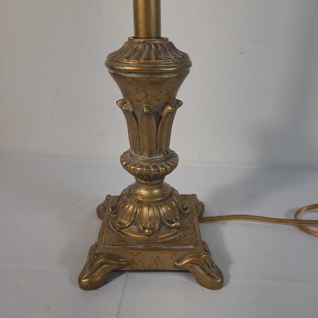 BERMAN GOLD BUFFET LAMP W/FRINGE SHADE