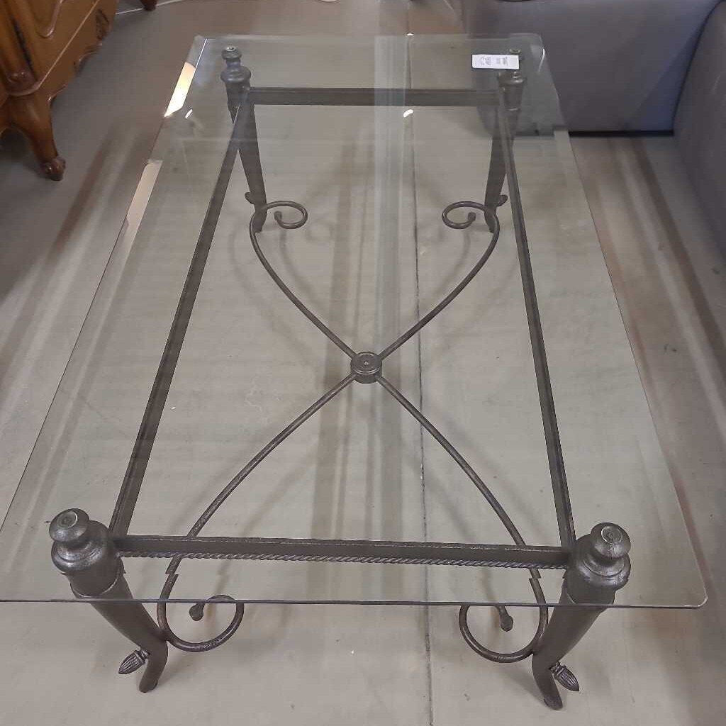 GLASS TOP COFFEE TABLE
