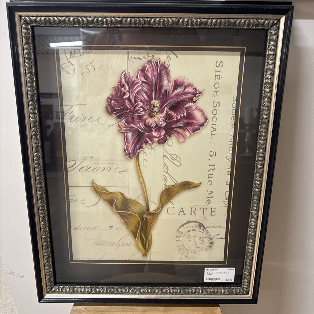 Botannical Art Print in Frame (17x21)
