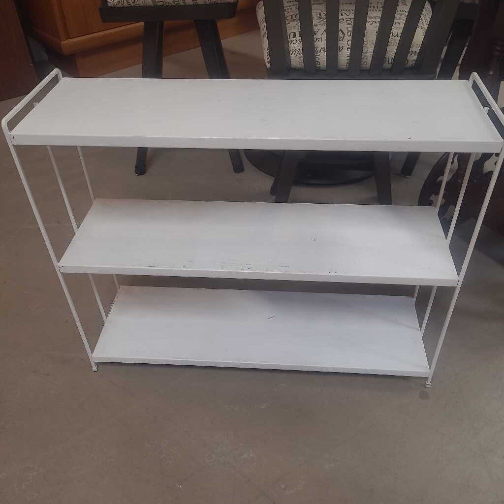 WHITE METAL BOOK SHELF