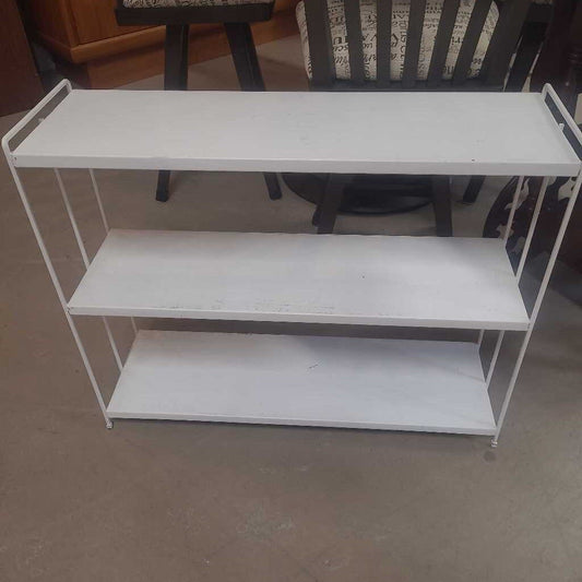 WHITE METAL BOOK SHELF