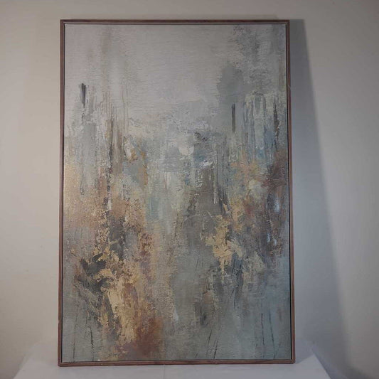 BLUE ABSTRACT FRAMED CANVAS