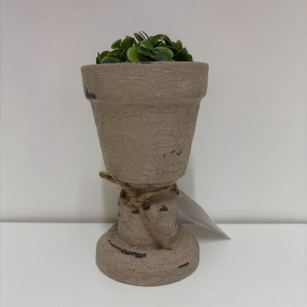 Crackle Terracotta Pedestal Planter