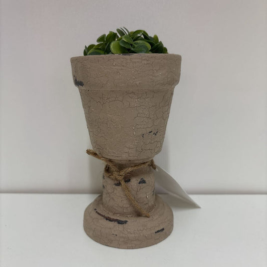 Crackle Terracotta Pedestal Planter