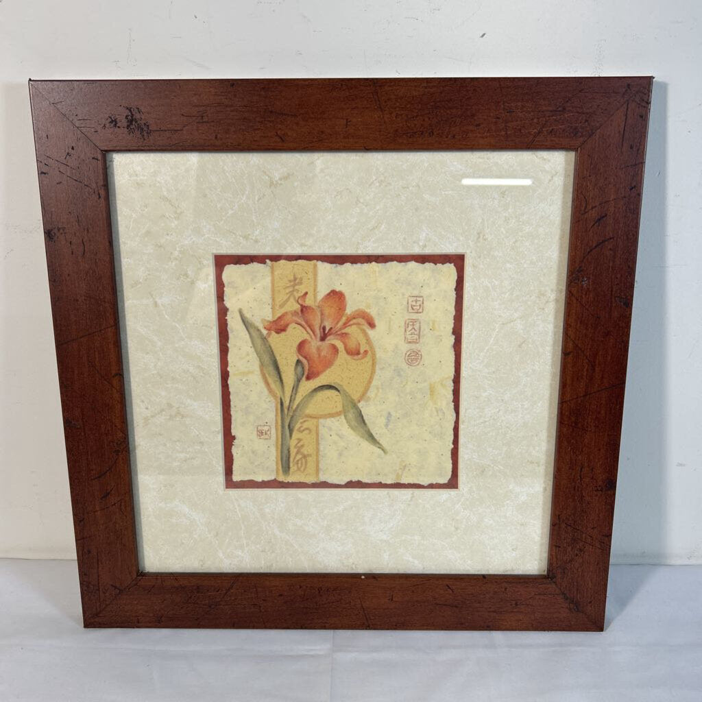 RED IRIS FRAMED PRINT