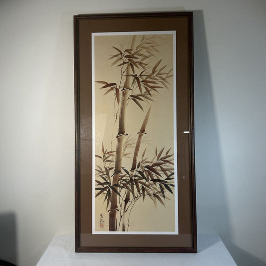 BROWN FRAMED BAMBOO ART