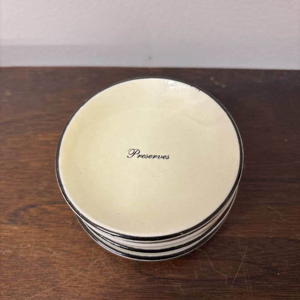 4 MINI PORCELAIN PRESERVE CONDIMENTS PLATES