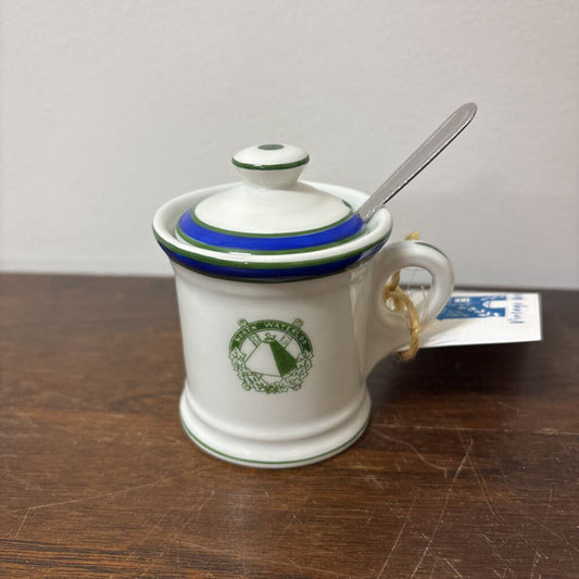 PORCELAIN CONDIMENT JAR WITH LID AND SPOON