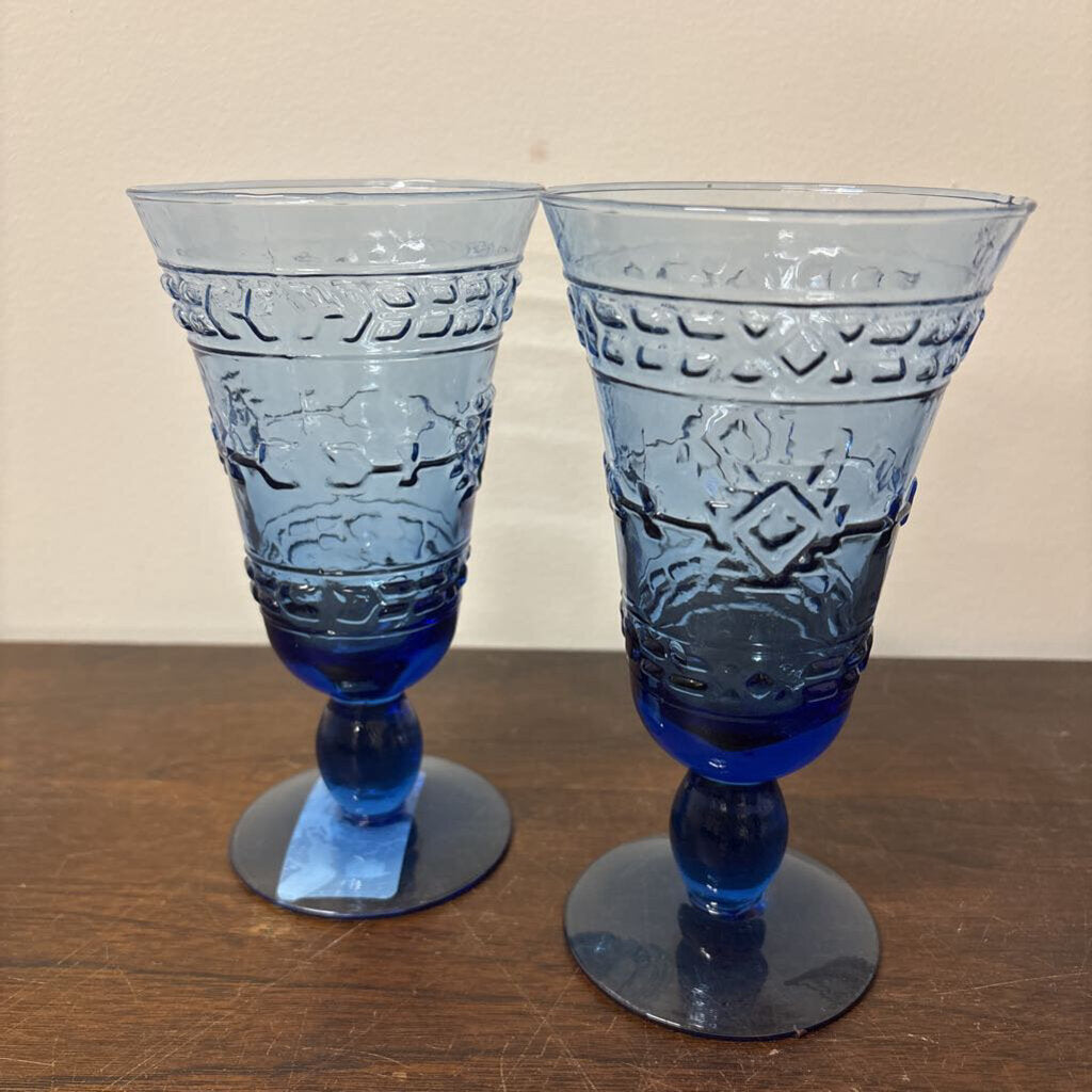 TWO NAVAJO INDIAN DESIGN GOBLETS