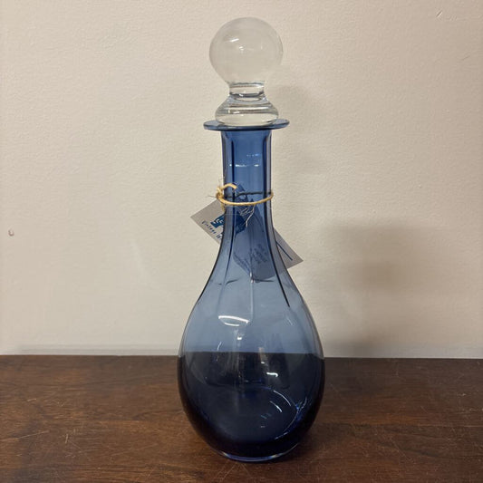 ESTELLE COLOURED GLASS ARTISAN CRAFTED VOGUE DECANTER WITH CLEAR STOPPER