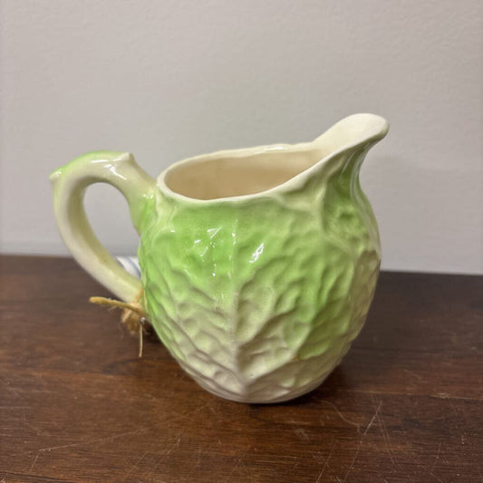 PITCHER/CREAMER CABBAGE LEAF DESIGN CERAMIC 1970'S