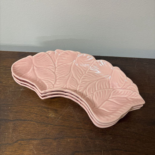 SET OF 3 PINK LAZY SUSAN LIKE SERVING PLATTERS