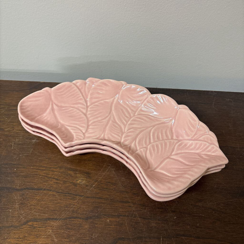SET OF 3 PINK LAZY SUSAN LIKE SERVING PLATTERS