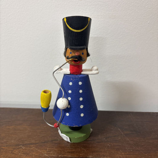 SOLDIER INCENSE BURNER GERMAN ERZQEBIRGE COLLECTIBLE : CONE SITS INSIDE BODY