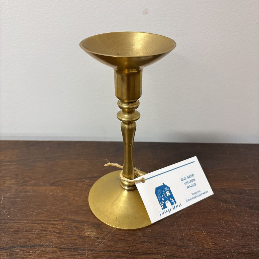 SOLID BRASS CANDLE STICK 1970'S 7"