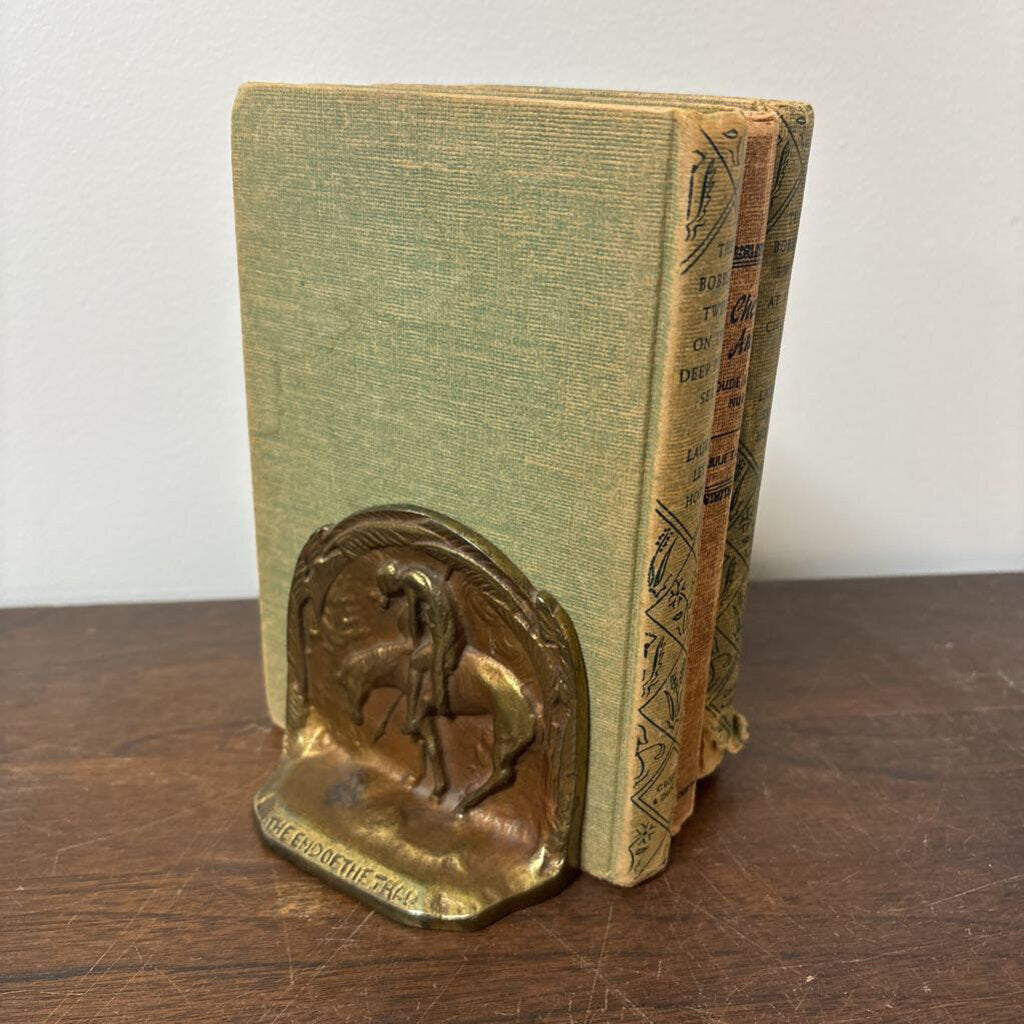 BOOKENDS BRONZE FINISH ARTS AND CRAFT NATIVE AMERICAN 1920'S-1930'S
