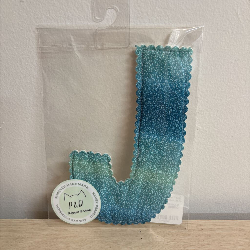 BANNER LETTER - "J" TEAL OMBRE