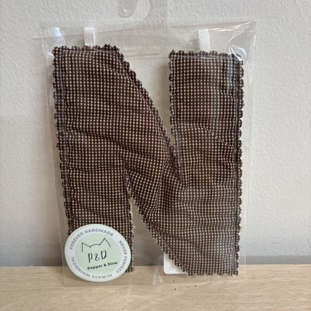 BANNER LETTER - "N" BROWN GINGHAM