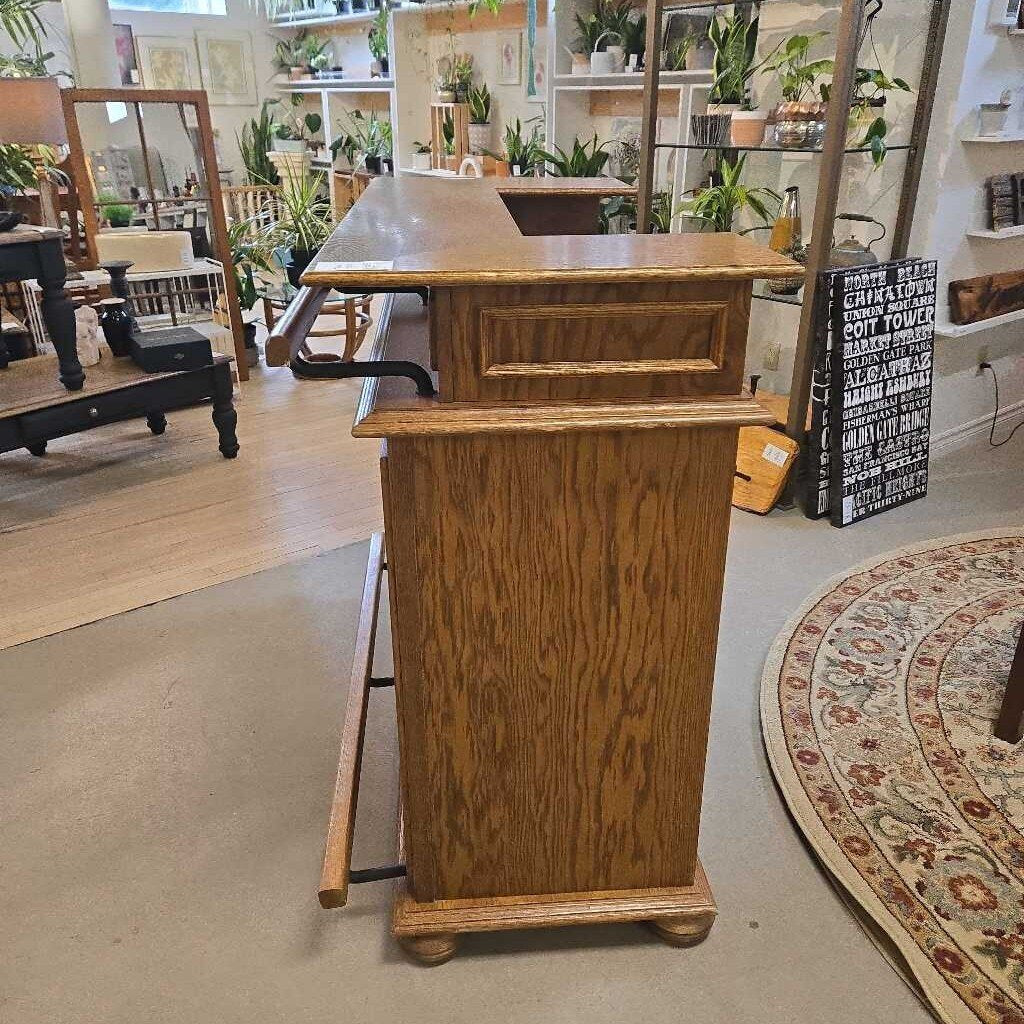 OAK BAR W/ FOOT RAIL