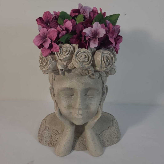 BUST W/PURPLE FLOWERS