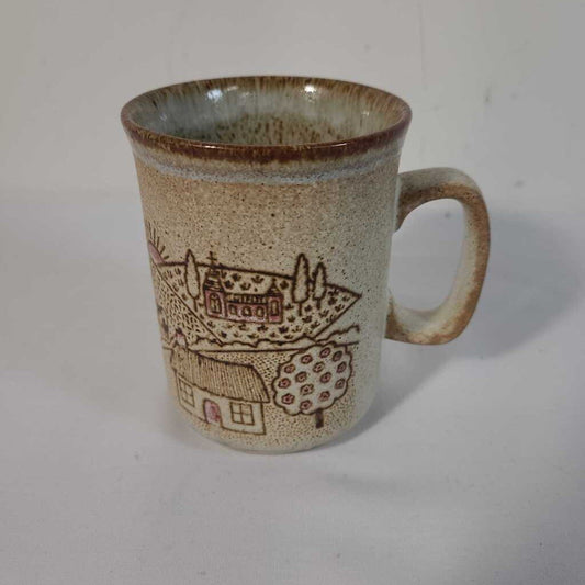 DUNCAN CERAMIC MUG~FARM SCENE