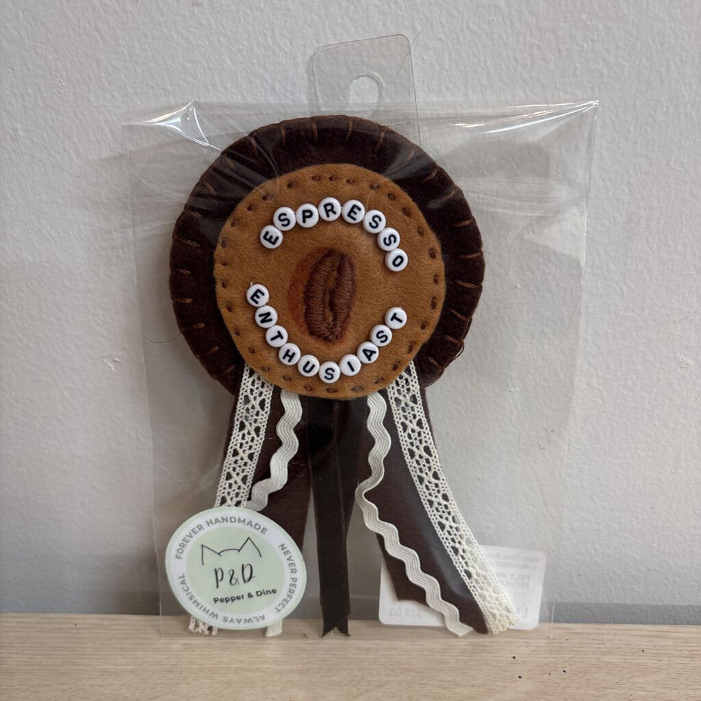 FELT PRIZE RIBBON- "ESPRESSO ENTHUSIAST"