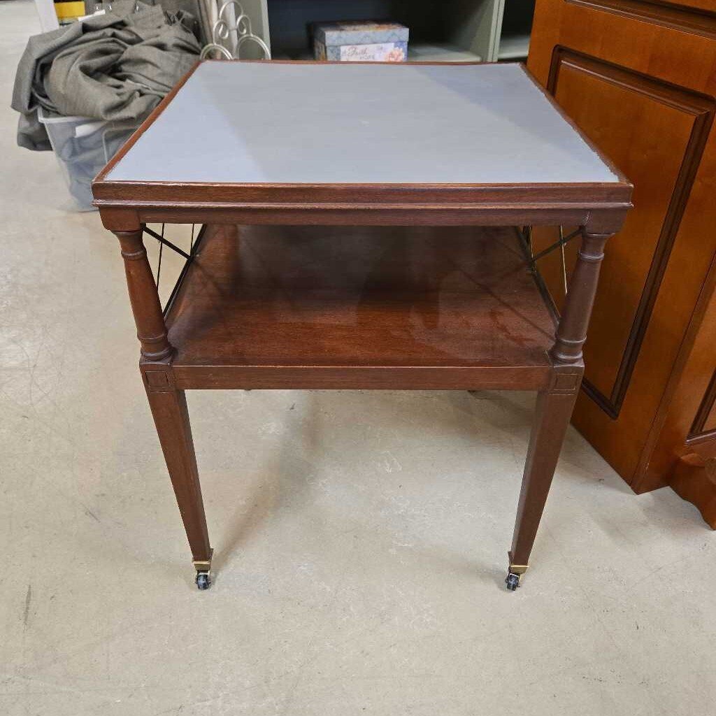 GREY TOP 2 LEVEL END TABLE