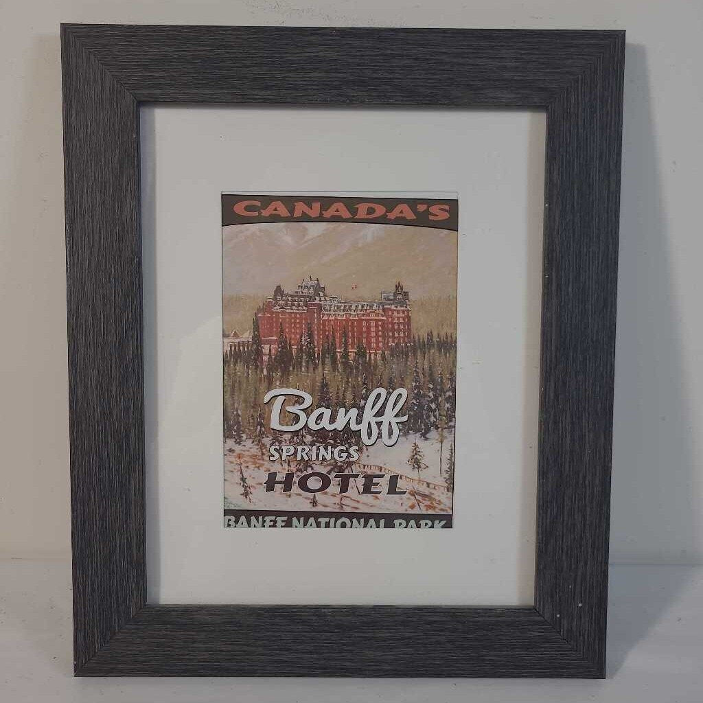 VTG FRAMED BANFF SPRINGS HOTEL TRAVEL POSTER