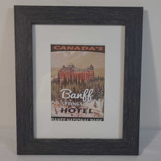 VTG FRAMED BANFF SPRINGS HOTEL TRAVEL POSTER