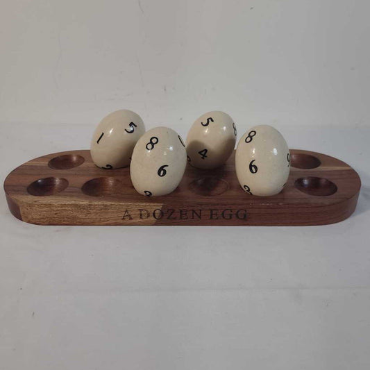 WOOD EGG HOLDER W/4 EGGS