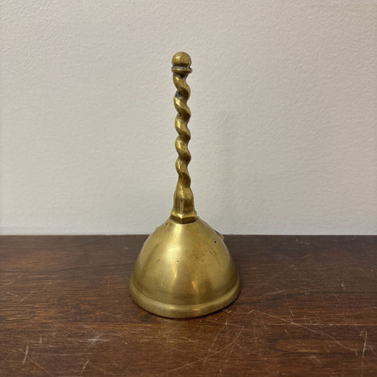 SOLID BRASS BELL WITH UNIQUE TWISTED HANDLE 6"TALL