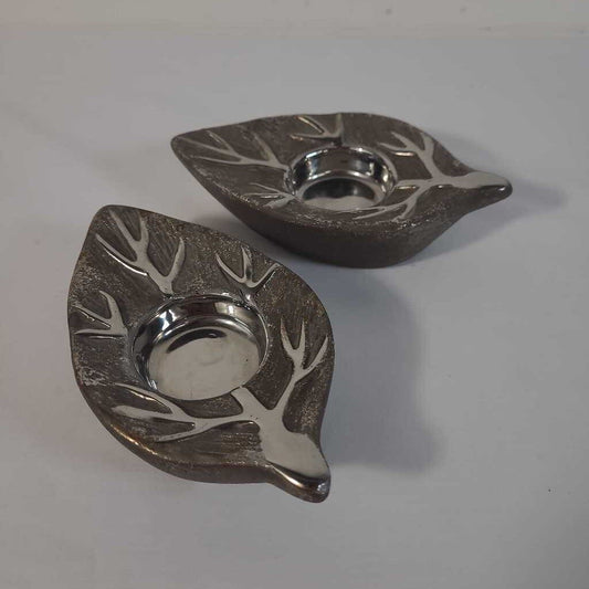 BRONZE LEAF TEALIGHT HOLDER