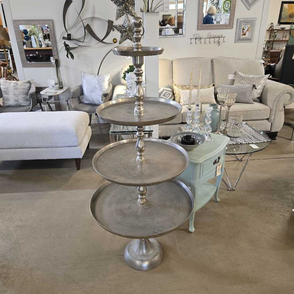 5' SILVER METAL SERVING TRAY