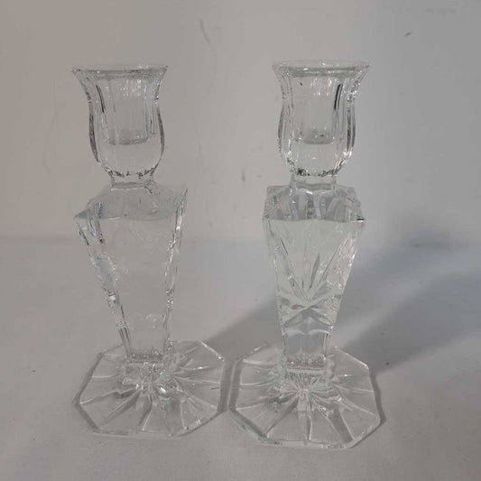 PR FLOWER ETCHED CANDLESTICKS