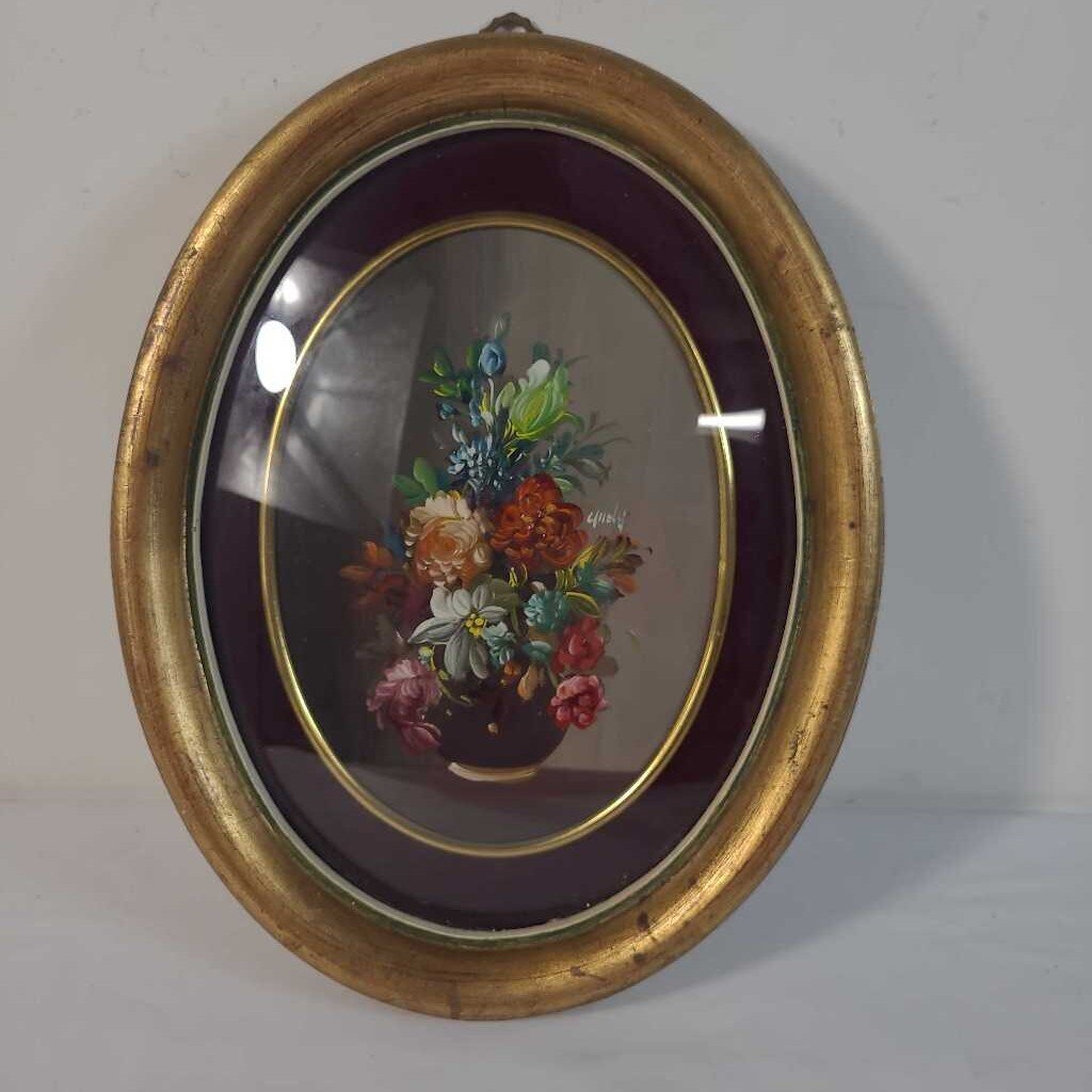 ORIGINAL ITALIAN OIL PAINTING IN OVAL FRAME