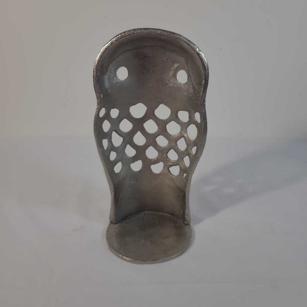 SILVER OWL CANDLE HOLDER